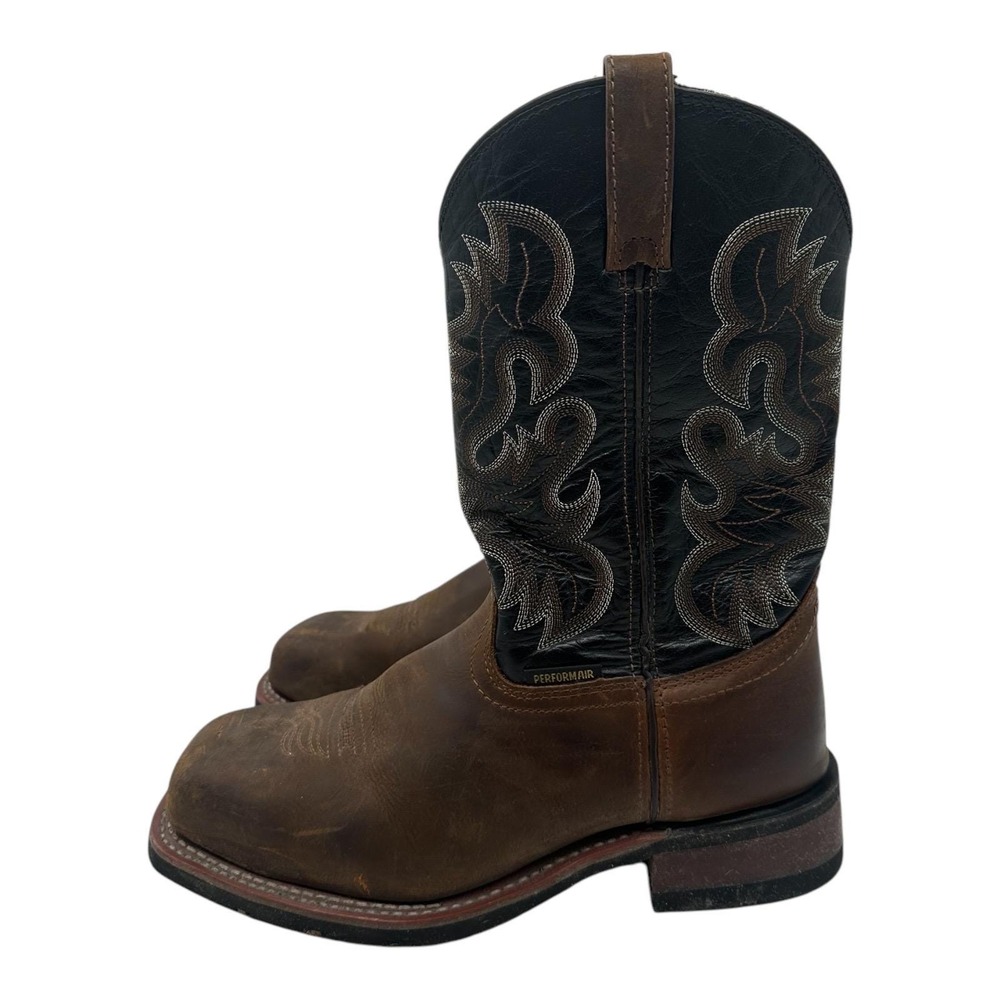 Laredo Rockwell 11" Boots Mens 9 EW EXTRA WIDE Brown Steel Toe EH‎ Stockman Heel - Picture 5 of 10